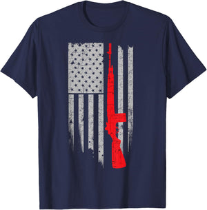 M14 Stars & Stripes Flag Shirt Red T-Shirt - T-Shirt | Navy
