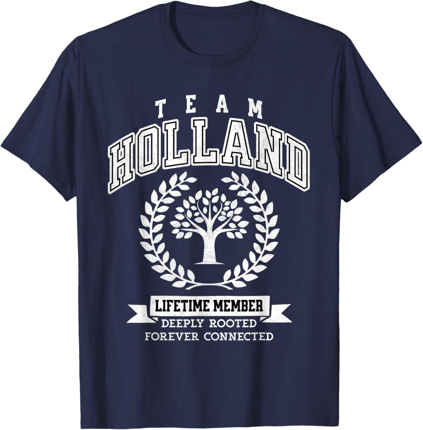 Team Holland Last Name Surname Custom Family Reunion T-Shirt - T-Shirt | Navy