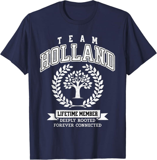 Team Holland Last Name Surname Custom Family Reunion T-Shirt - T-Shirt | Navy