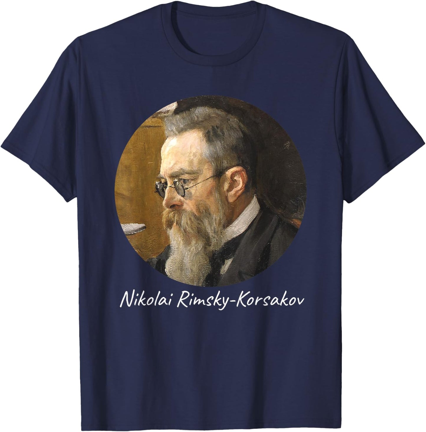 Nikolai Rimsky-Korsakov Composer Portrait T-Shirt - T-Shirt | Navy