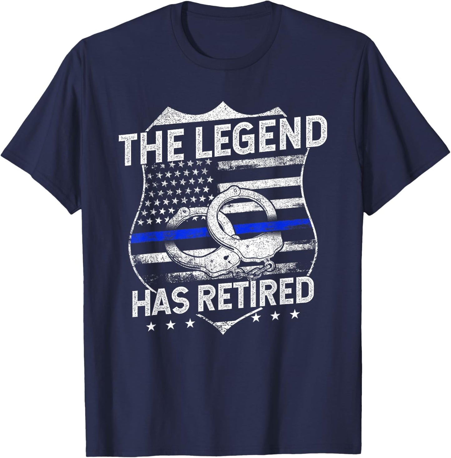 The Legend Has Retired Police Officer Retirement T-Shirt - T-Shirt | Navy