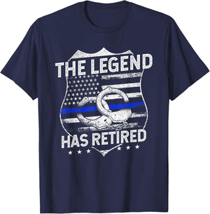 The Legend Has Retired Police Officer Retirement T-Shirt - T-Shirt | Navy