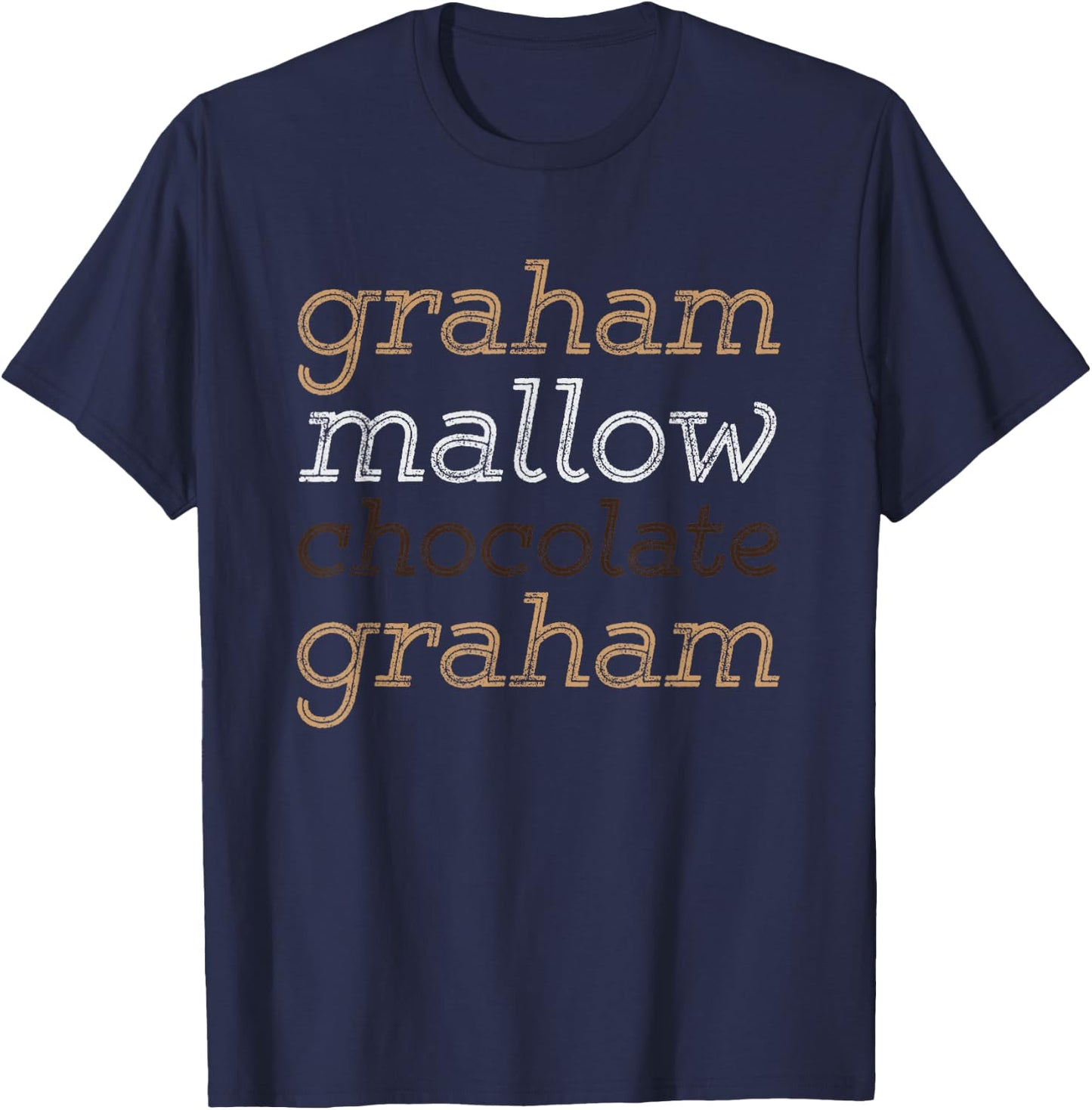 Funny Camping Smores Graham Cracker Marshmallow Chocolate T-Shirt - T-Shirt | Navy