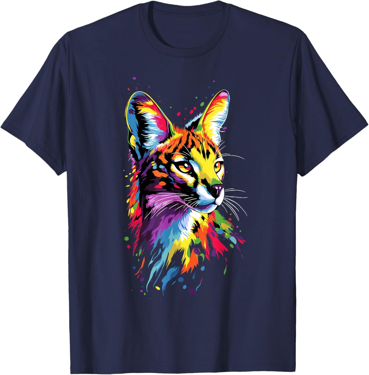Serval Big Cat Africa Savannah Leopard Cat Cute Serval T-Shirt - T-Shirt | Navy