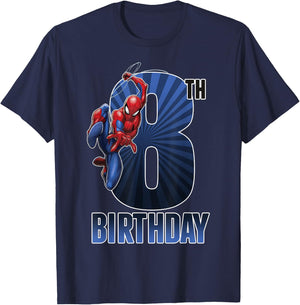 Marvel Spider-Man Swinging 8th Birthday Graphic T-Shirt - T-Shirt | Navy