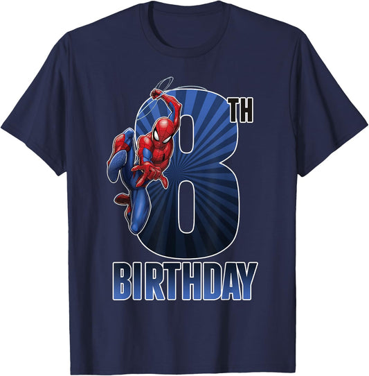Marvel Spider-Man Swinging 8th Birthday Graphic T-Shirt - T-Shirt | Navy