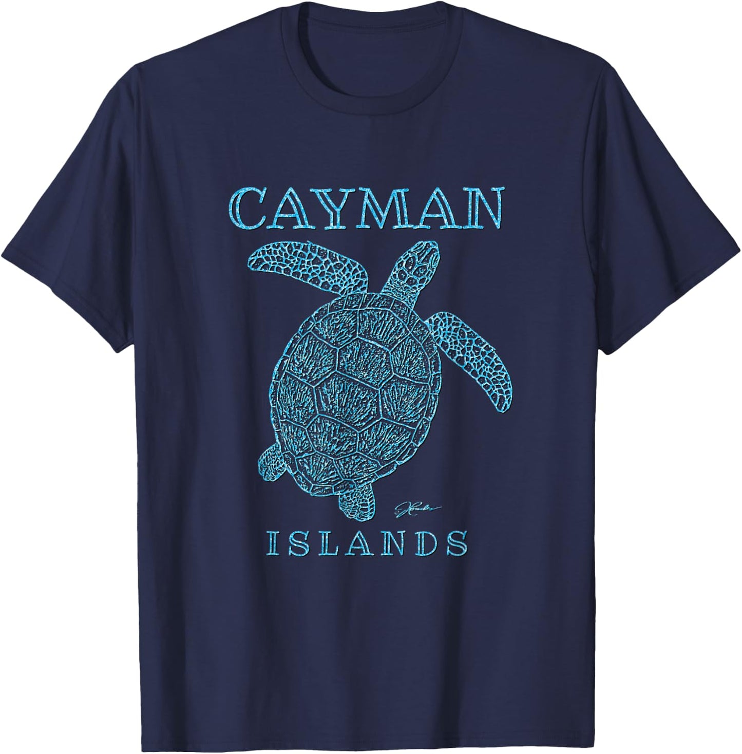 JCombs: Cayman Islands, Sea Turtle T-Shirt - T-Shirt | Navy