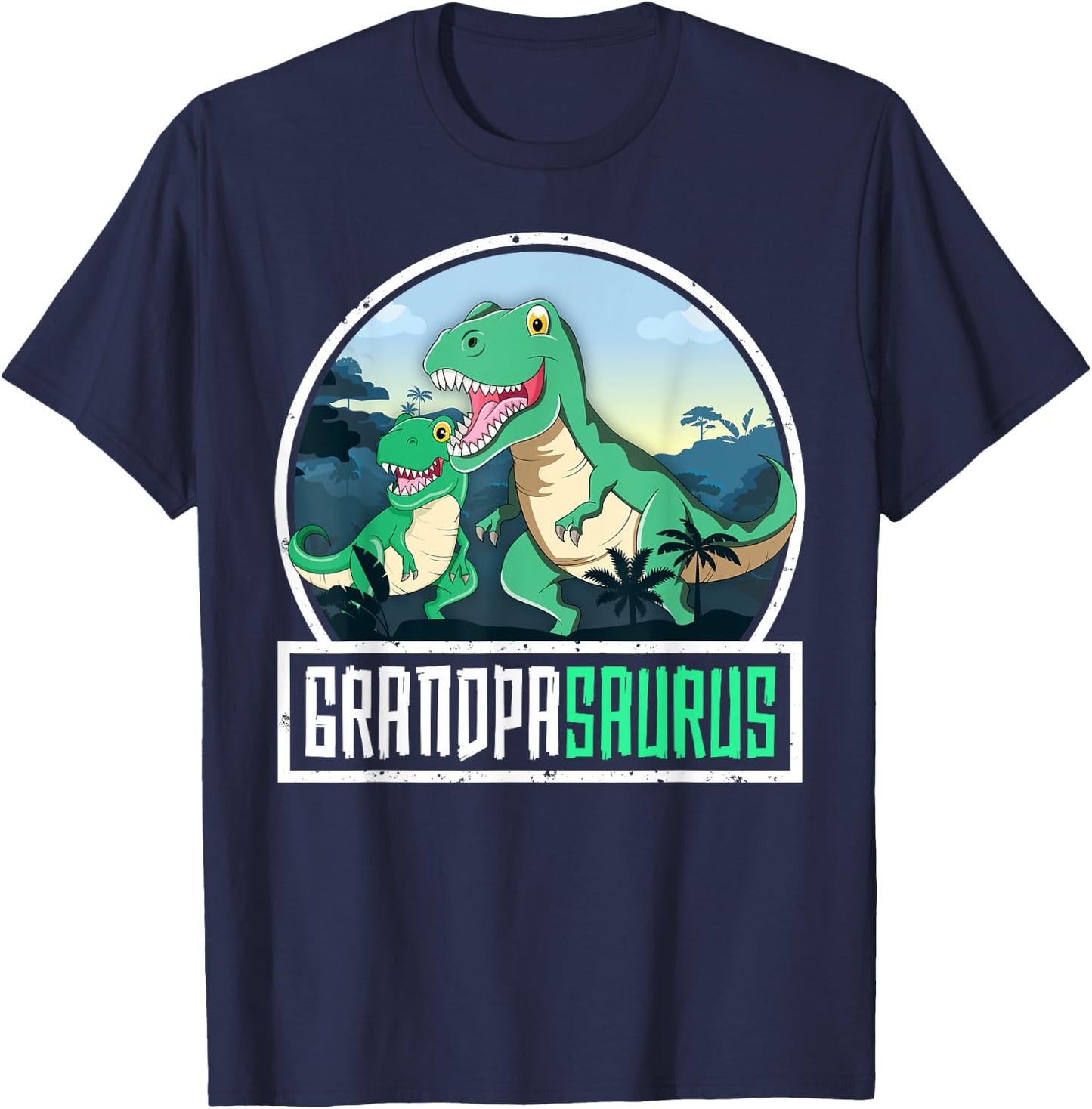 Grandpasaurus T-Rex Dinosaur Saurus Grandpa Matching Family T-Shirt - T-Shirt | Navy