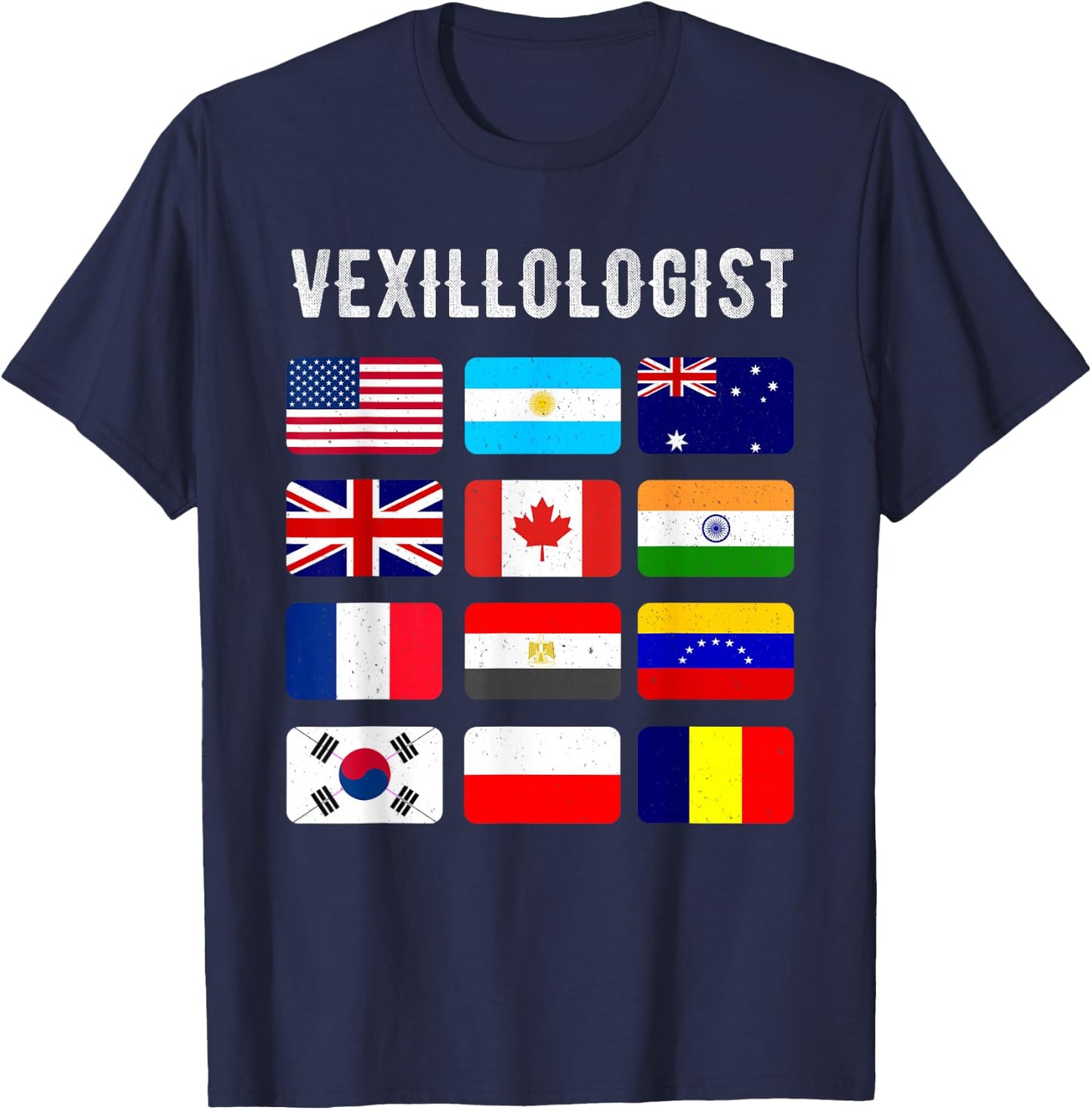 Vexillologist Vexillology Love Shirt Flag Collection T-Shirt - T-Shirt | Navy