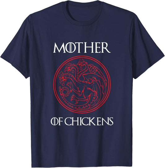 Mother of Chickens Women Gift Mom Funny Chicken Farmer Owner T-Shirt - T-Shirt | Navy