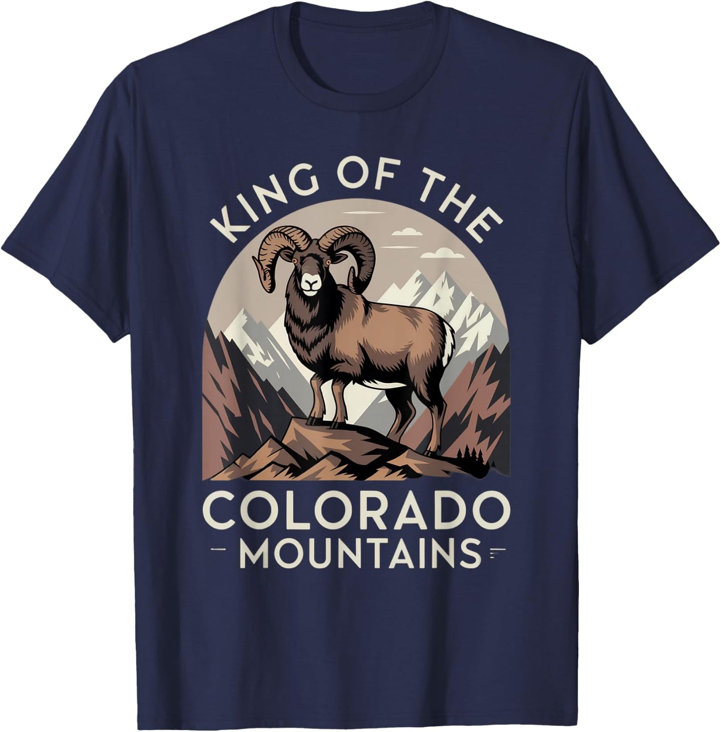 Big Horn Sheep – Iconic Western Wildlife Design T-Shirt - T-Shirt | Navy