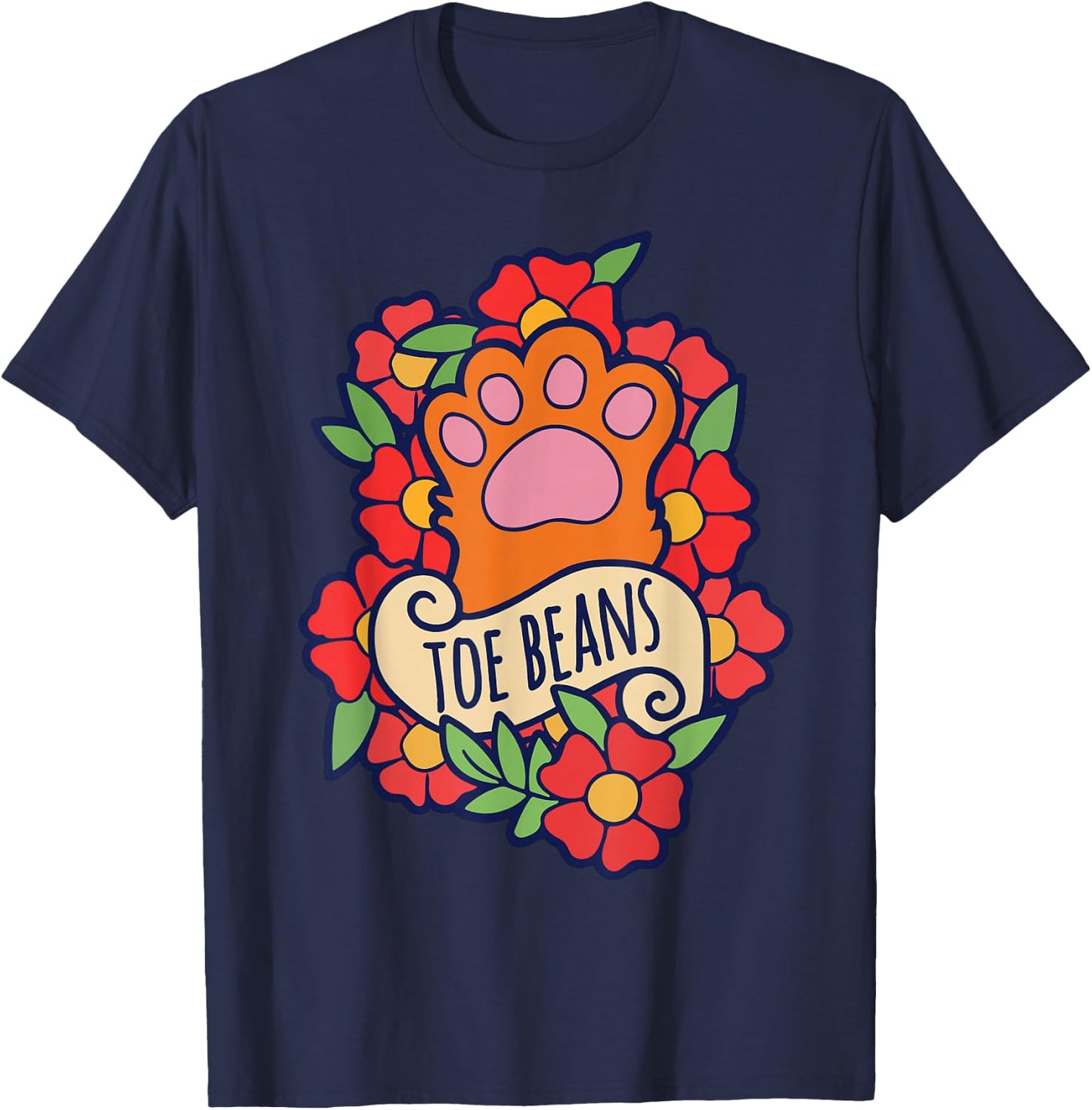 Toe Beans funny cat people gifts cat person T-Shirt - T-Shirt | Navy