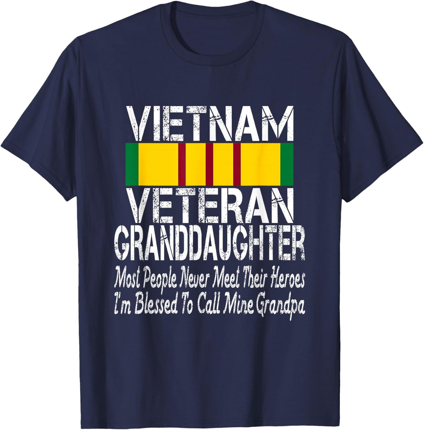 Military Grandpa Blessed Vietnam Veteran Granddaughter T-Shirt - T-Shirt | Navy