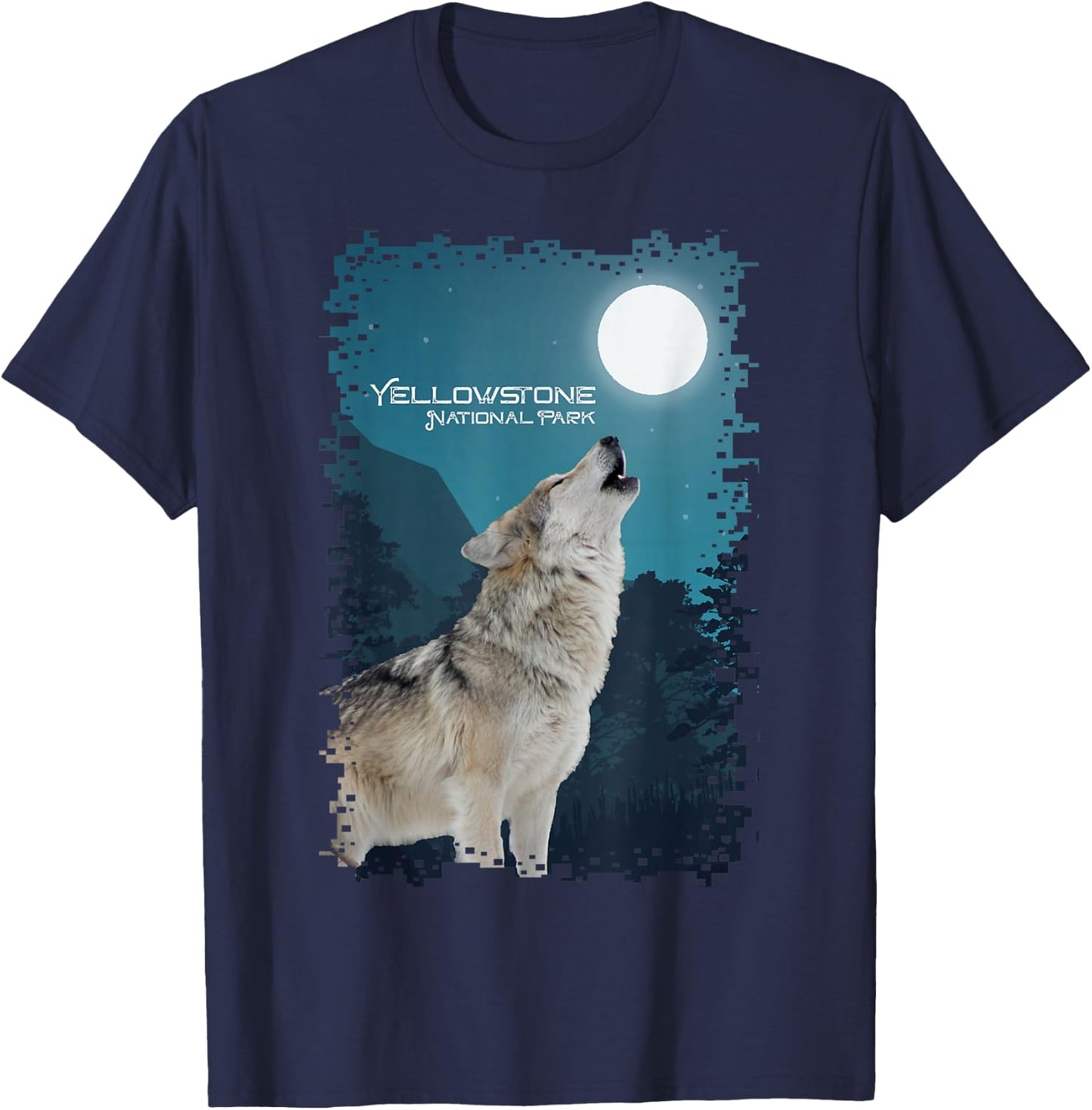 Yellowstone National Park Wolf Souvenir Memorabilia Gift T-Shirt - T-Shirt | Navy