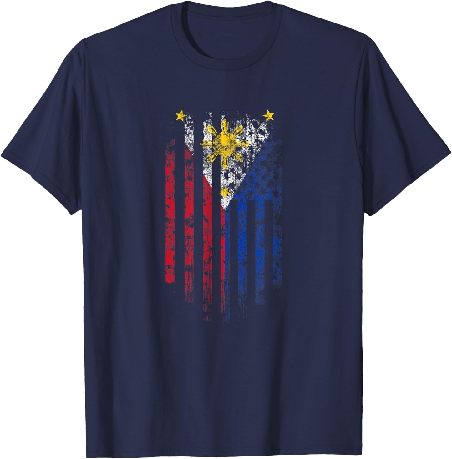 Filipino American Flag - Philippines Shirt Kids Men T-Shirt - T-Shirt | Navy