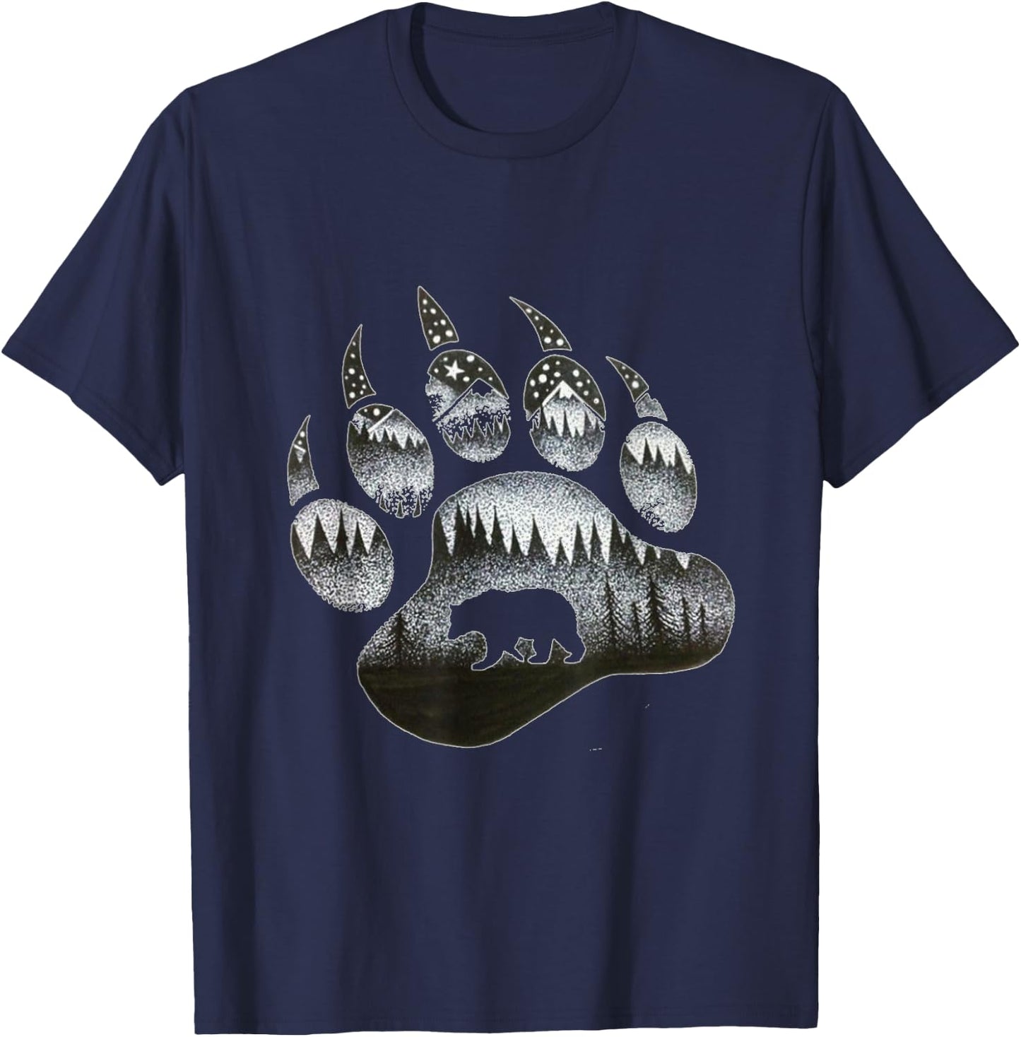 Touching Ghost of the Spirit Bear Paw T Shirt T-Shirt - T-Shirt | Navy