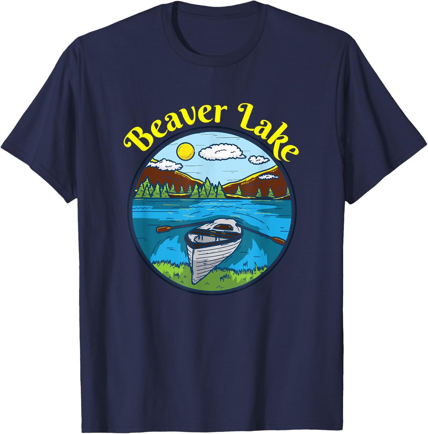Beaver Lake Clothing Arkansas Retro Boating T-Shirt - T-Shirt | Navy