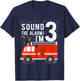 Fire Truck 3rd Birthday Boy 3 Year Old Firefighter T-Shirt - T-Shirt | Navy