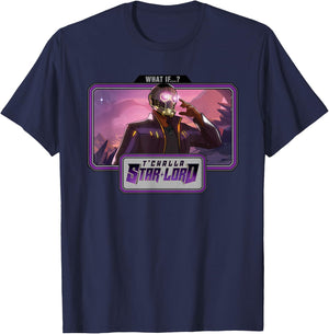 Marvel WHAT IF...? T'Challa Star-Lord Landscape T-Shirt - T-Shirt | Navy