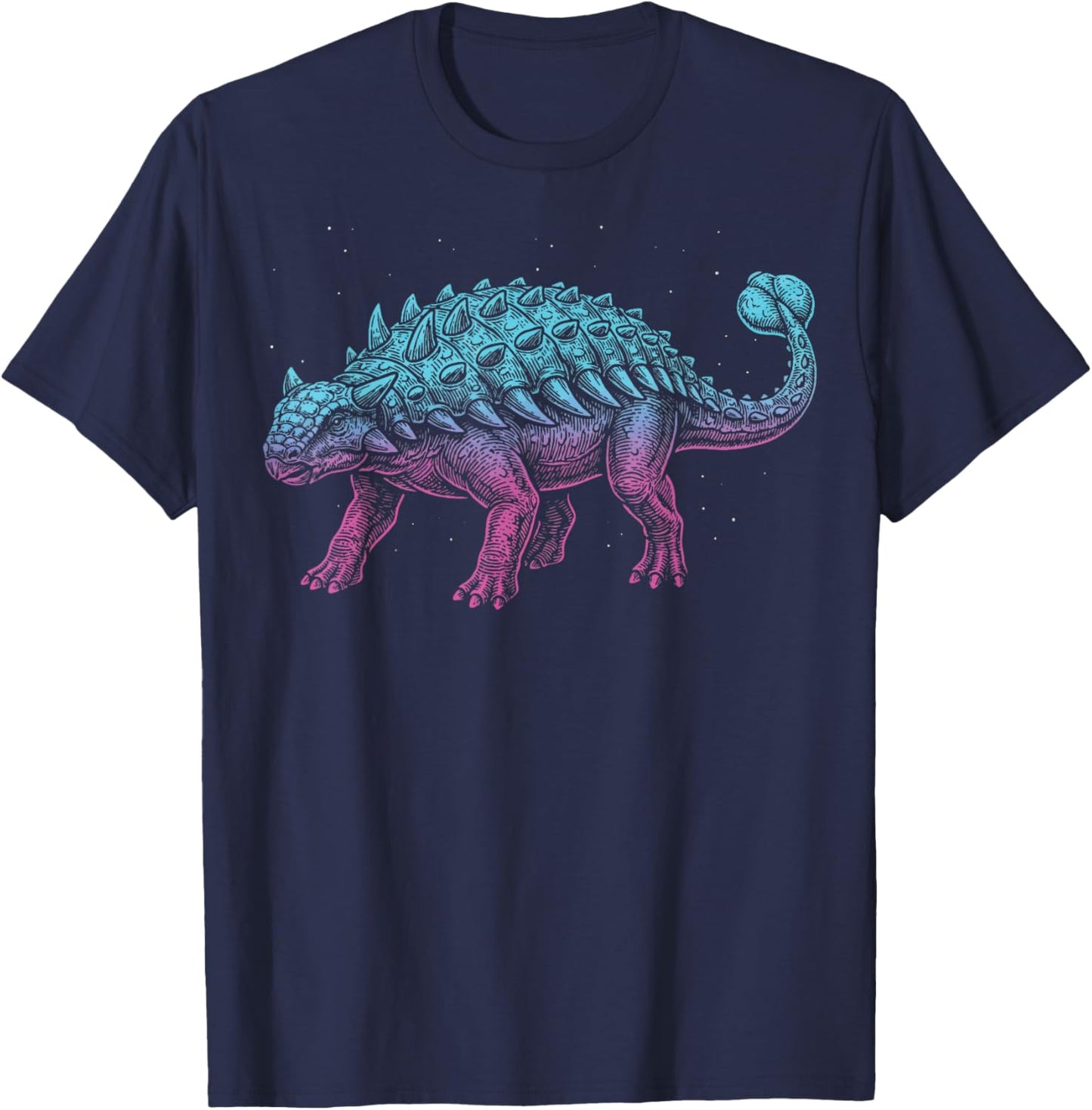 Ankylosaurus Illustration Dinosaur T-Shirt - T-Shirt | Navy