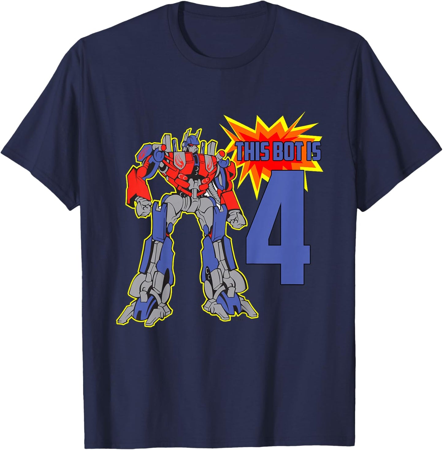 Robot Kid, Cute 4th Birthday Robots for Boys, Girls T-Shirt - T-Shirt | Navy