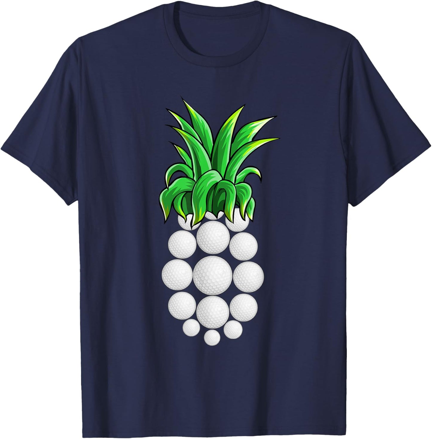 Pineapple Golf T Shirt Hawaiian Aloha Beach Gift Hawaii T-Shirt - T-Shirt | Navy