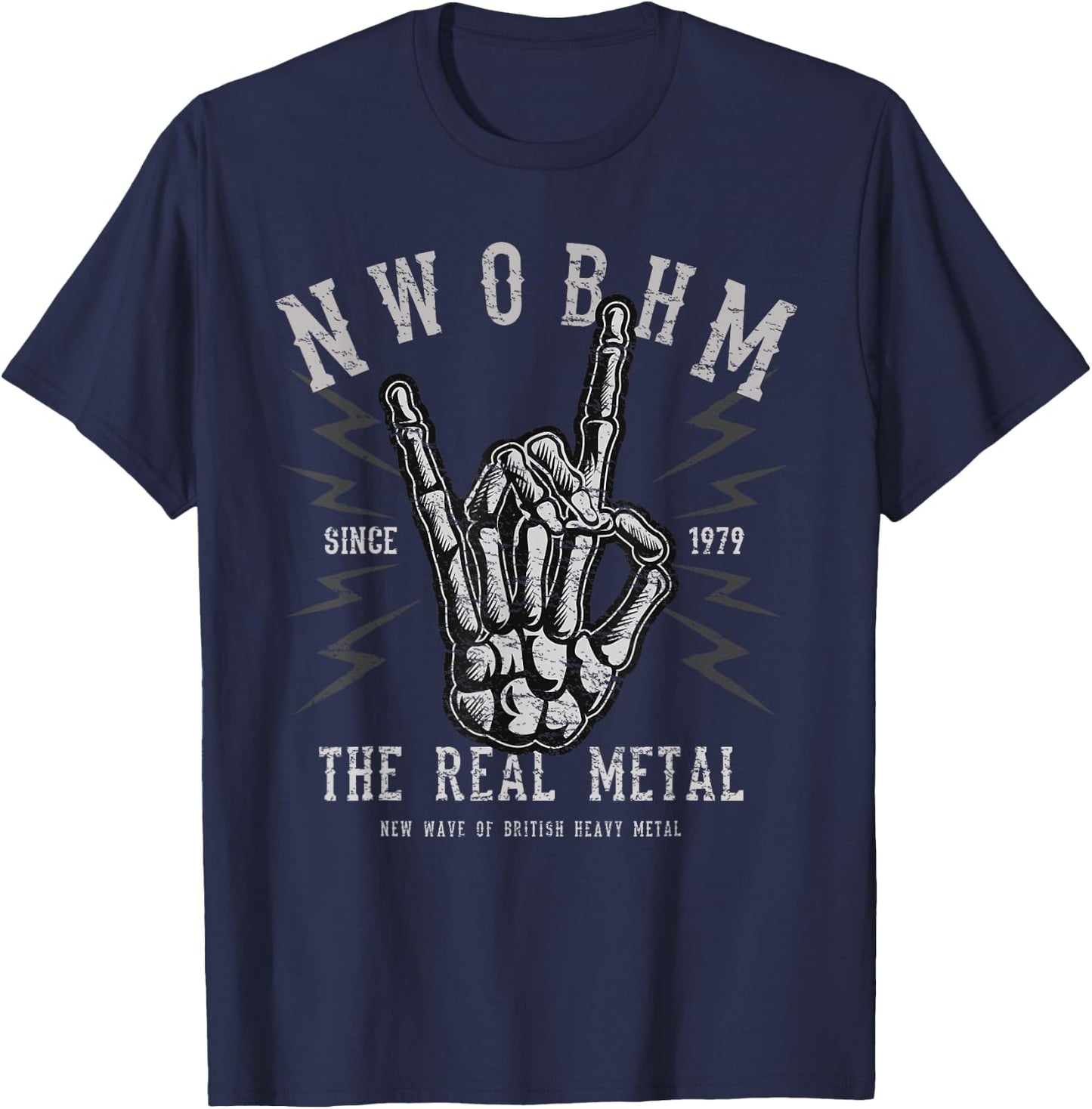NWOBHM New Wave of British Heavy Metal Gift T-Shirt - T-Shirt | Navy