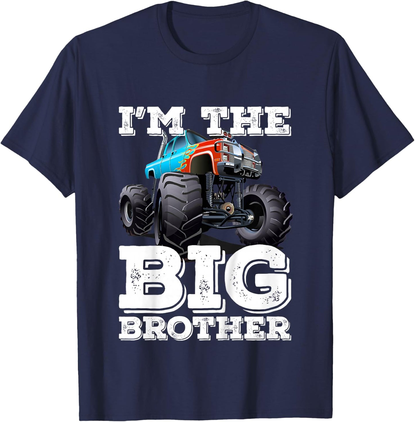 Kids I'm The Big Brother - Funny Monster Truck T-Shirt - T-Shirt | Navy