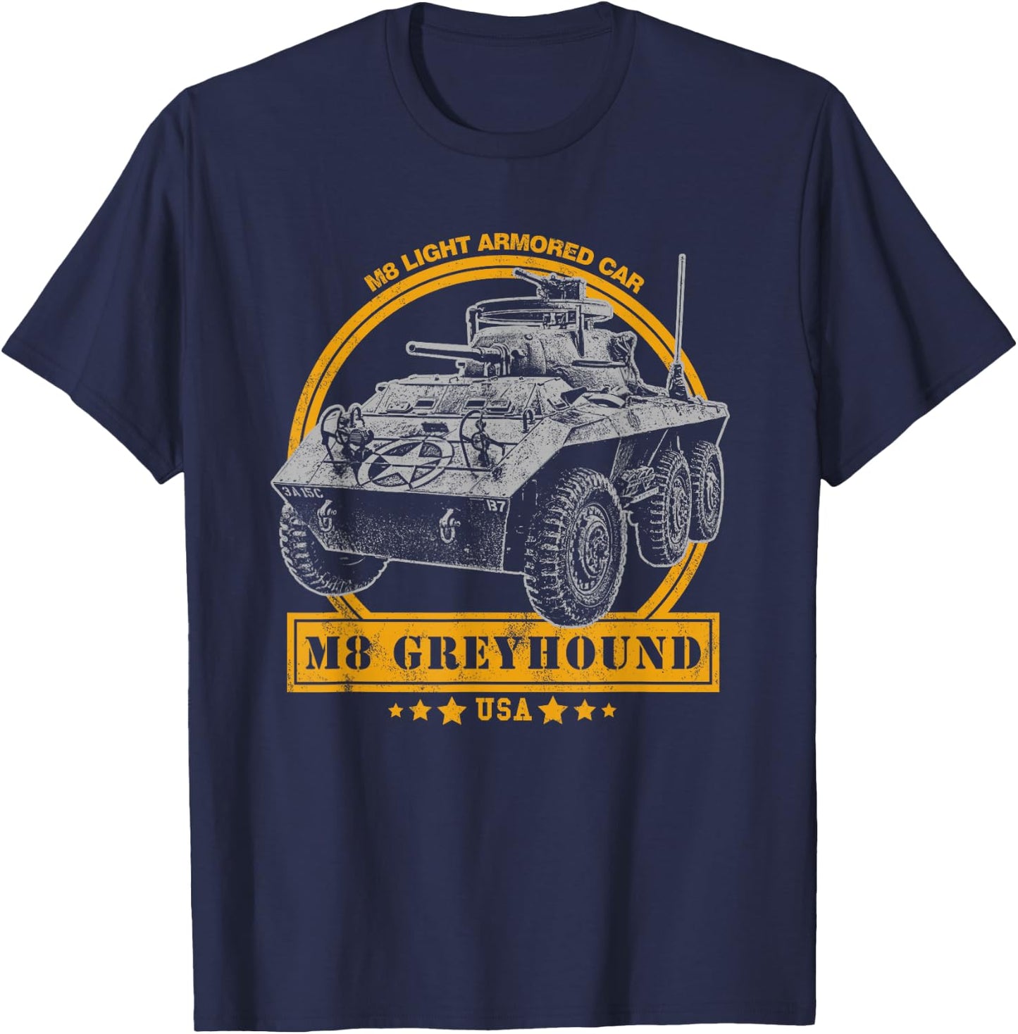 M8 Greyhound Light Armored Car T-Shirt - T-Shirt | Navy