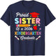Funny Graduation Proud Sister of 2026 Kindergarten Graduate T-Shirt - T-Shirt | Navy