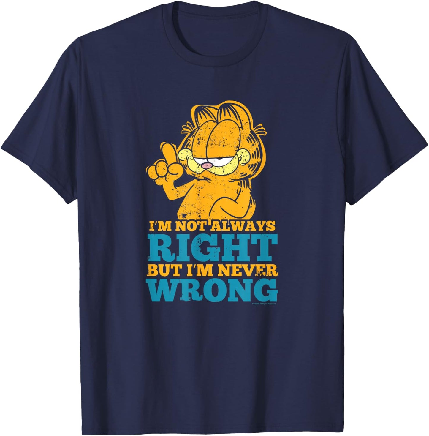 Garfield Never Wrong T-Shirt - T-Shirt | Navy