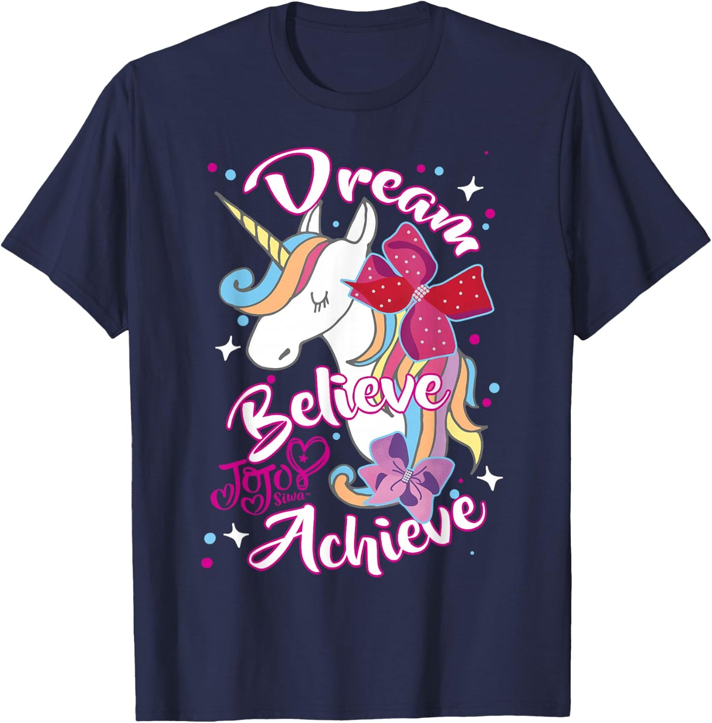 JoJo Siwa Dream Believe Achieve Unicorn T-Shirt - T-Shirt | Navy