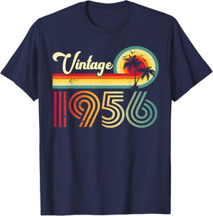Vintage 1956 Classic 70 Year Old 70th Birthday Men Women T-Shirt - T-Shirt | Navy