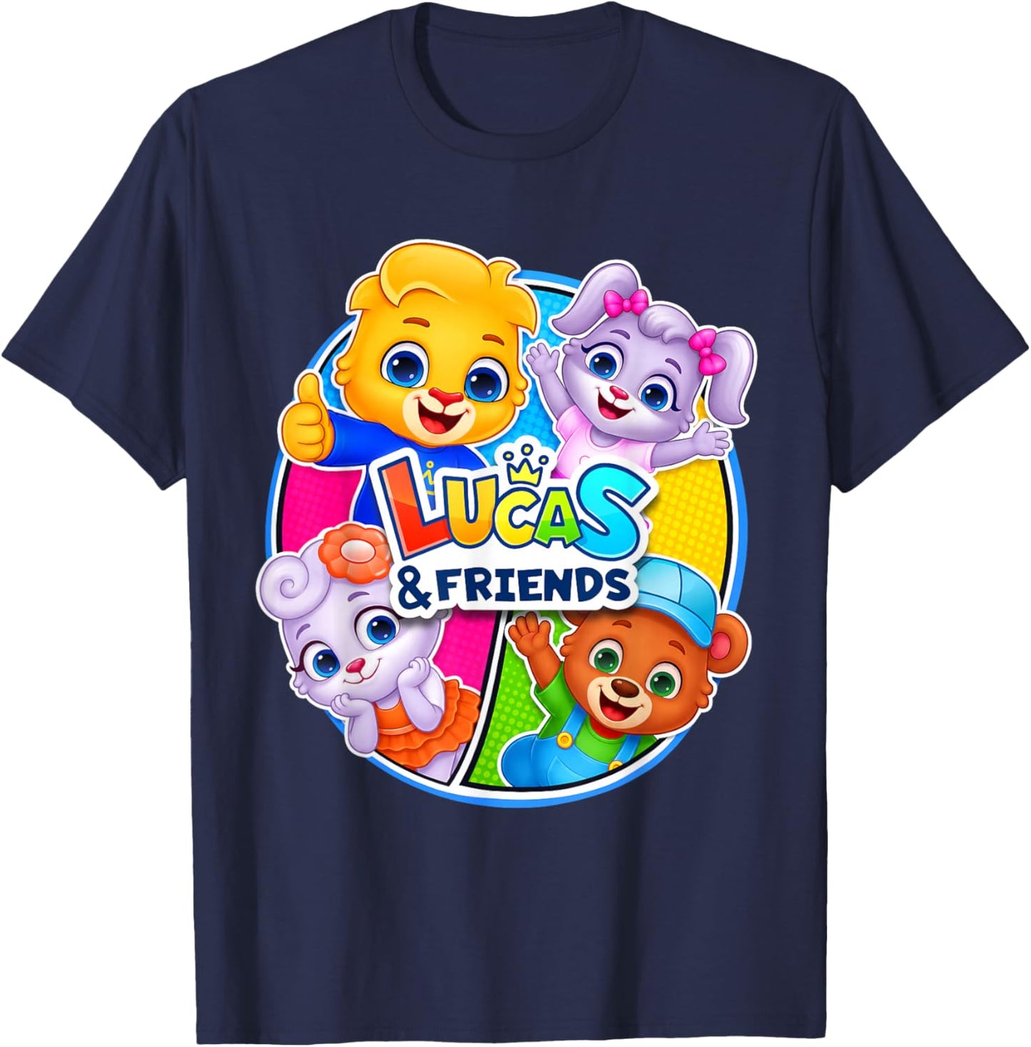 Official Lucas, Ruby, Lilly, Brody Kids Popular Characters T-Shirt - T-Shirt | Navy