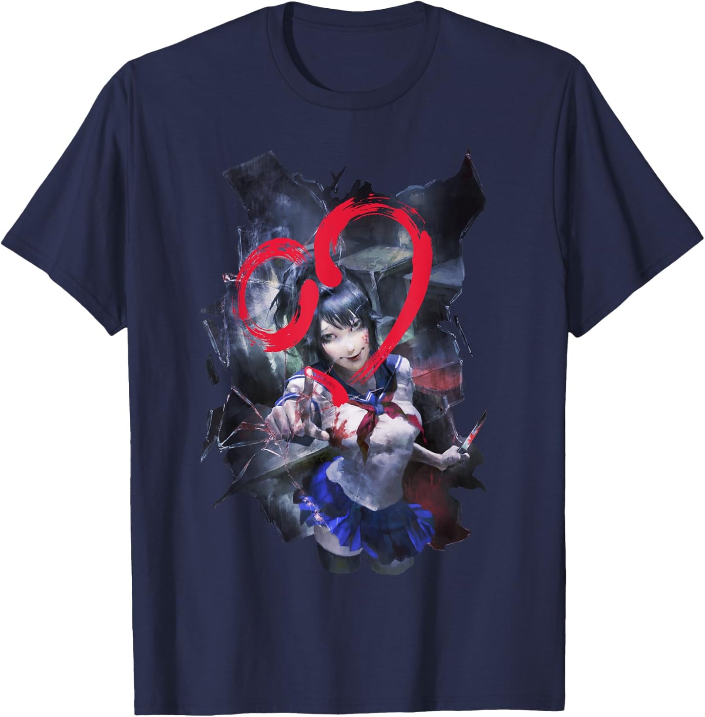 Yandere Simulator Lovesick Shirt T-Shirt - T-Shirt | Navy