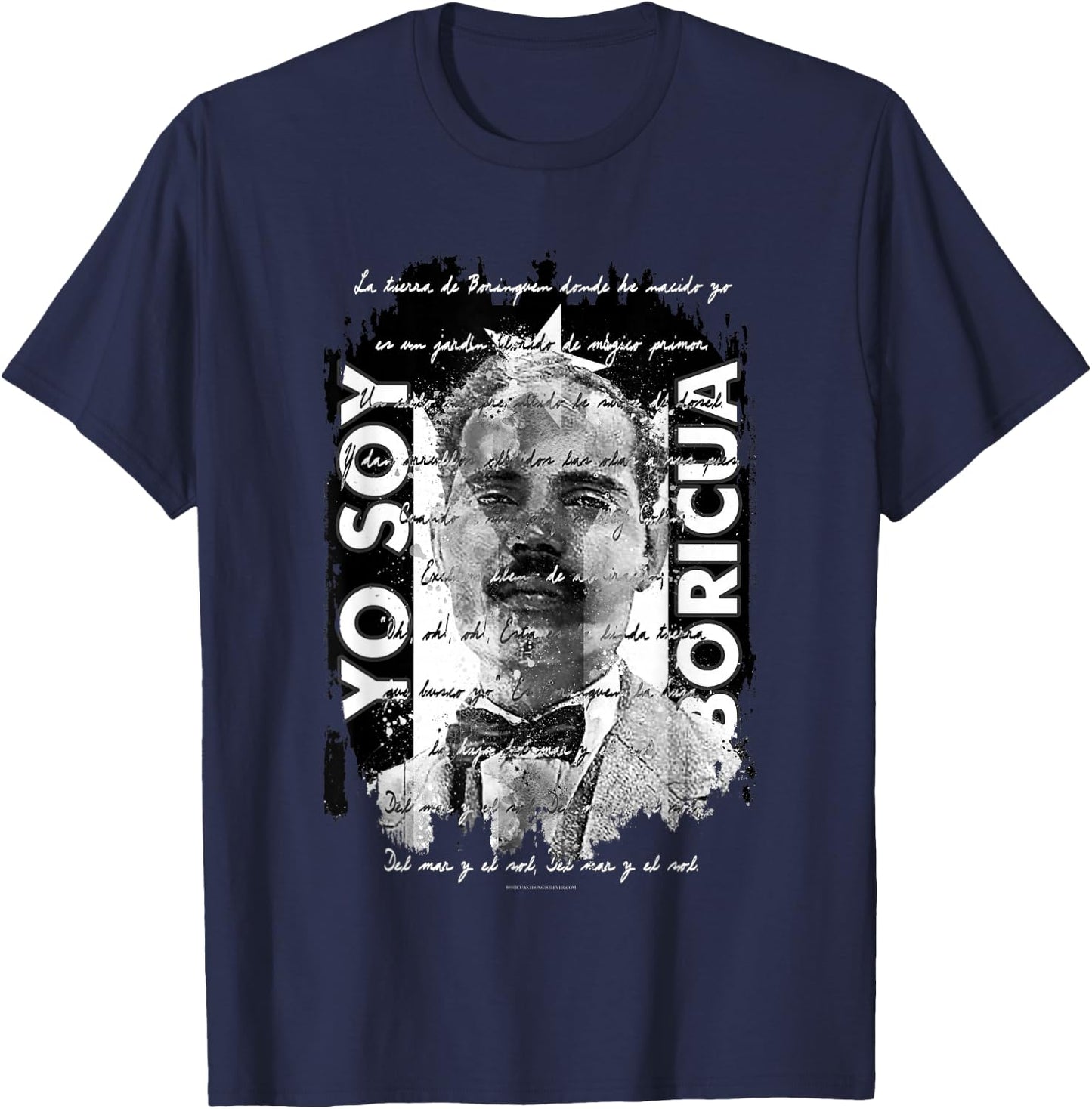 Albizu Campos Yo Soy Boricua Black Puerto Rico Flag Resiste T-Shirt - T-Shirt | Navy
