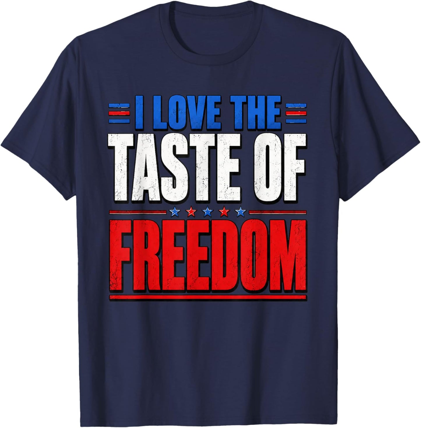 I Love The Taste of Freedom Couple Matching Patriotic Fourth T-Shirt - T-Shirt | Navy