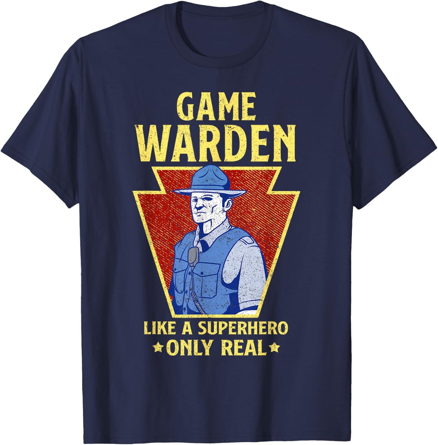 Game Warden Gifts Game Warden Like a Superhero only Real T-Shirt - T-Shirt | Navy