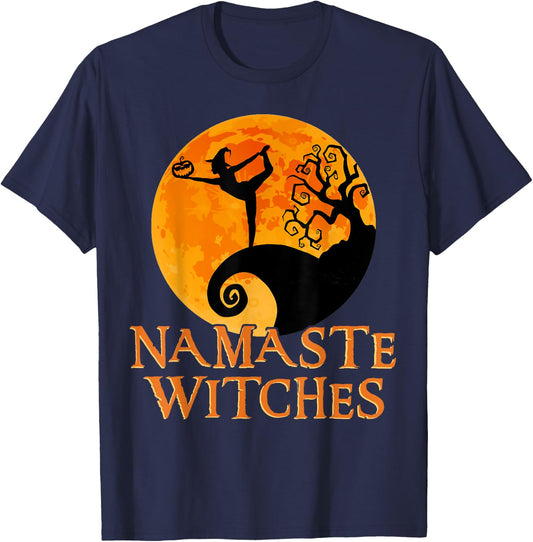 Namaste Witches - Halloween Yoga T-Shirt - T-Shirt | Navy
