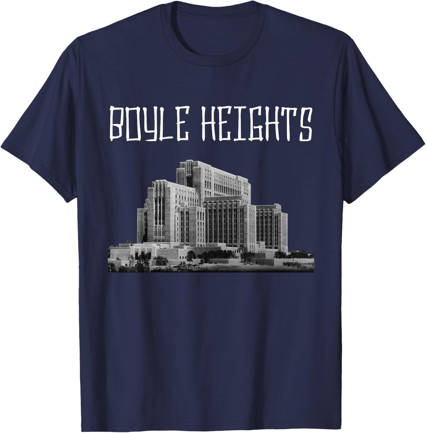 Boyle Heights East LA Los Angeles City Terrace Retro Vintage T-Shirt - T-Shirt | Navy