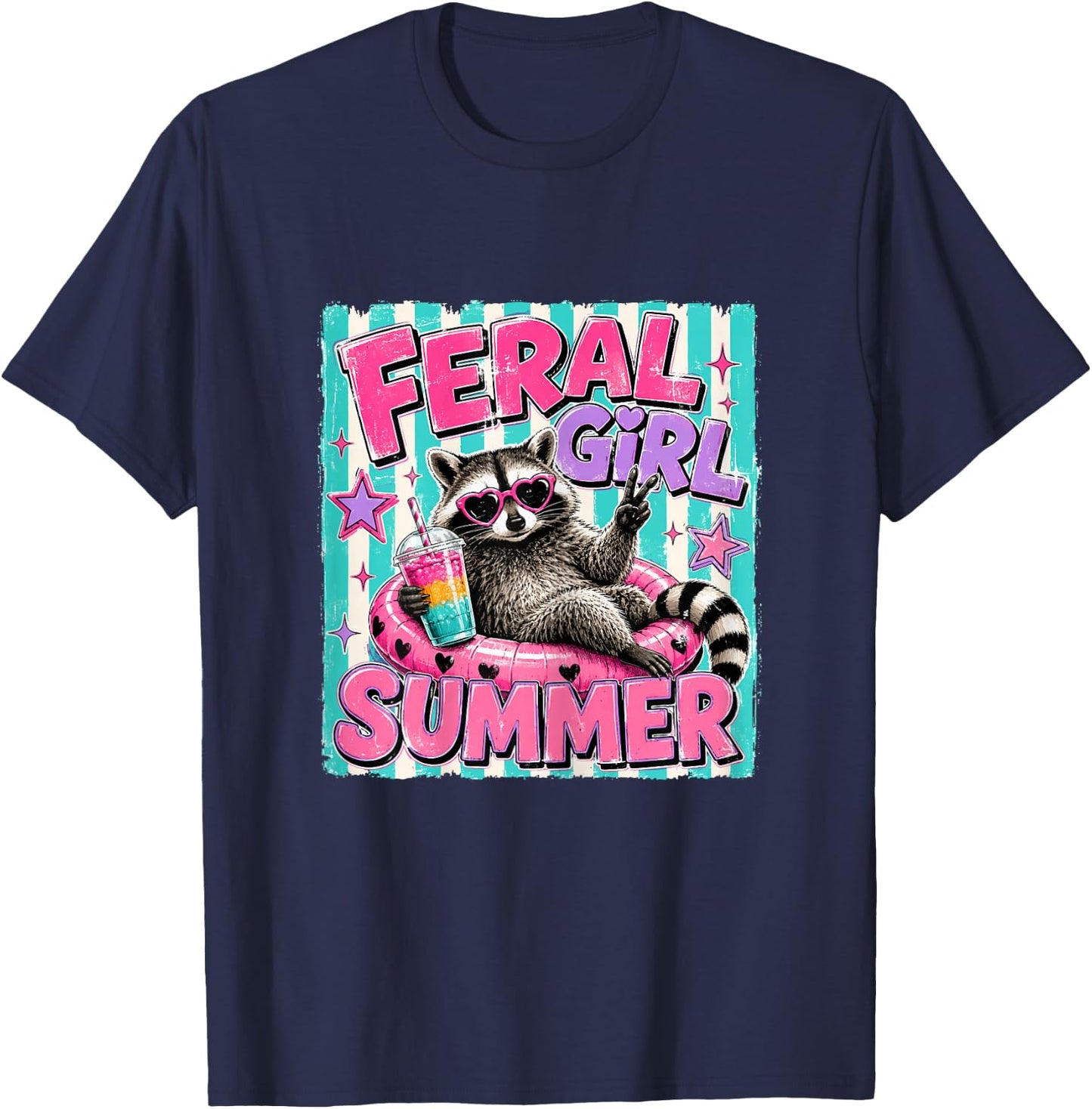 Feral Girl Summer T-Shirt - T-Shirt | Navy