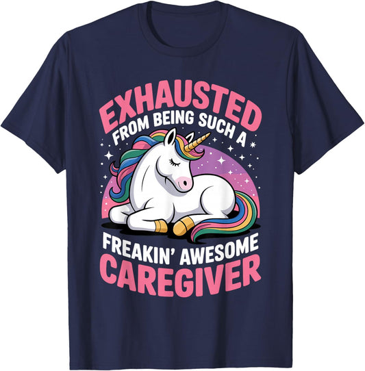 Funny Caregiver Art Men Girls Caregiving Caregiver T-Shirt - T-Shirt | Navy