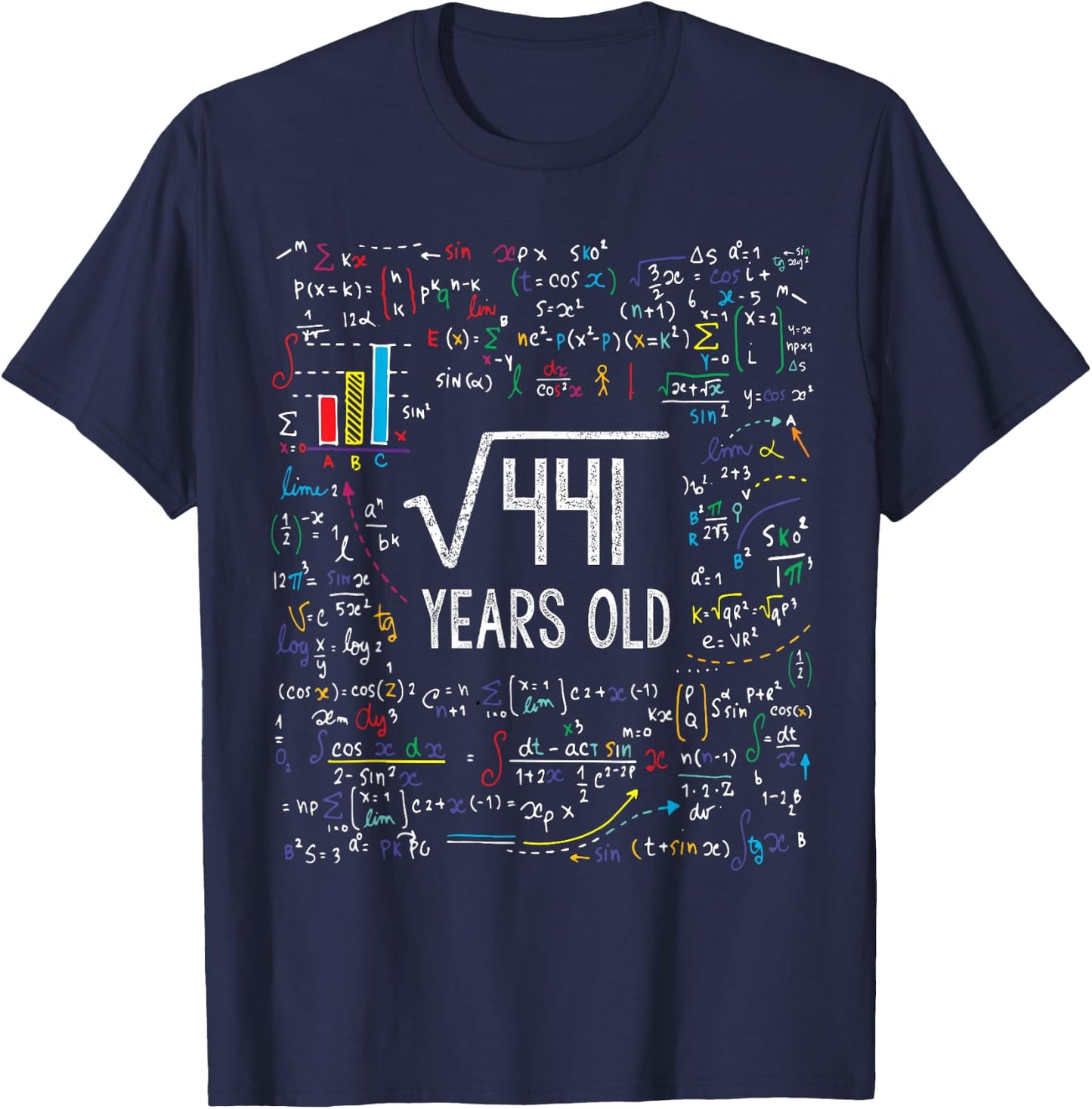 Square Root Of 441 21st Birthday 21 Year Old Gifts Math Bday T-Shirt - T-Shirt | Navy