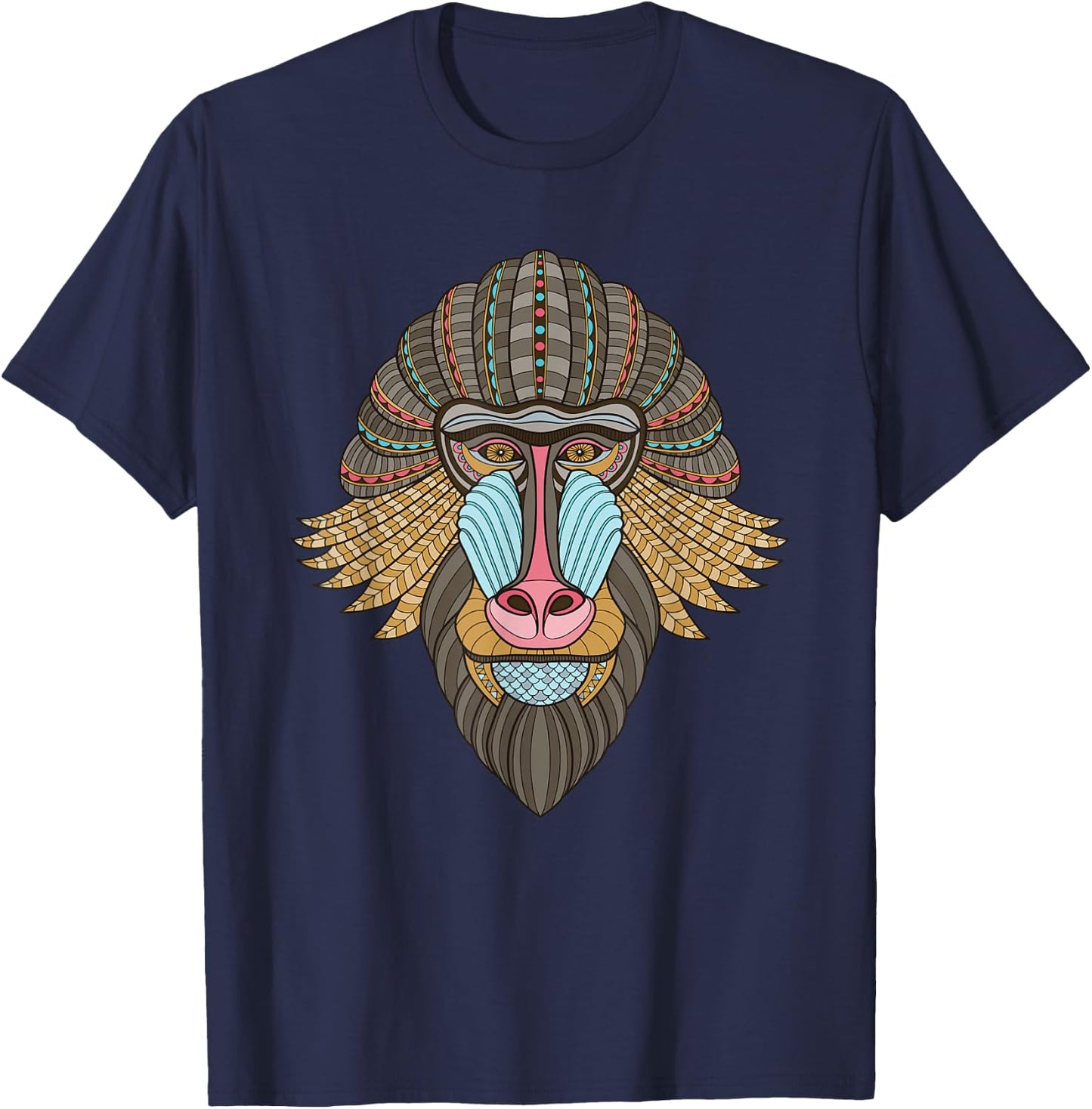 Mandrill Baboon T-Shirt - T-Shirt | Navy