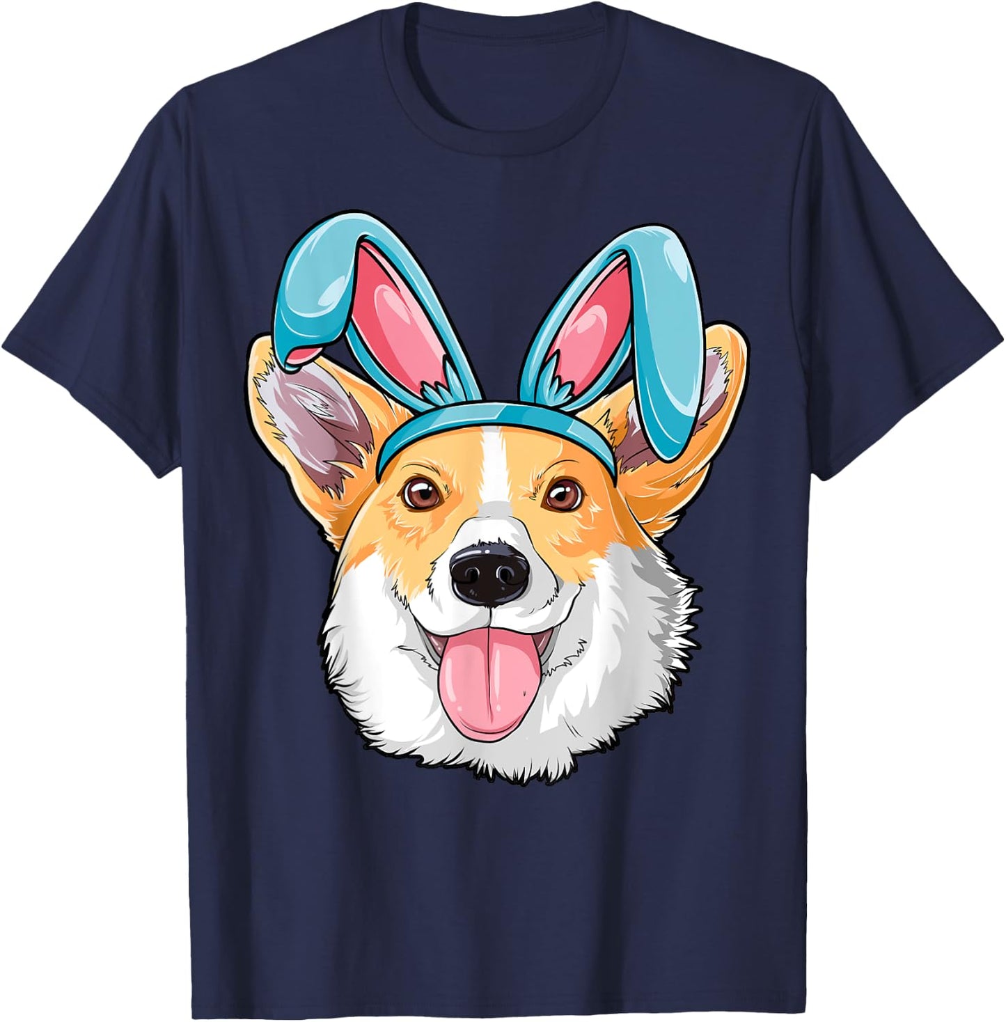Corgi Easter Bunny Boys Girls Kids Men Women Dog Lover Gifts T-Shirt - T-Shirt | Navy