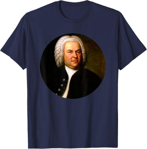 Johann Sebastian Bach Composer Portrait T-Shirt - T-Shirt | Navy