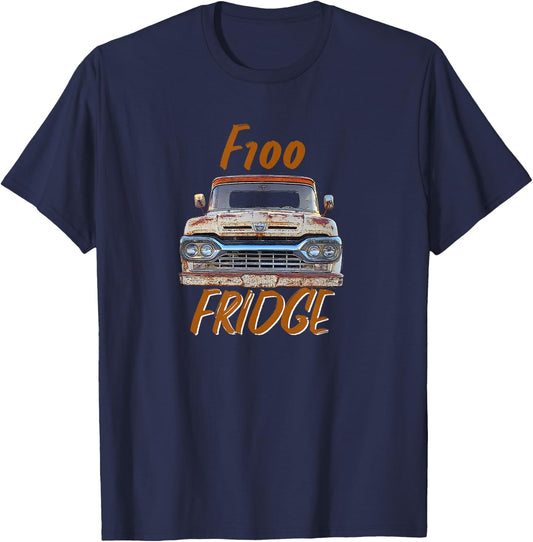 F100 Fridge Truck Graphic Gift T-Shirt - T-Shirt | Navy