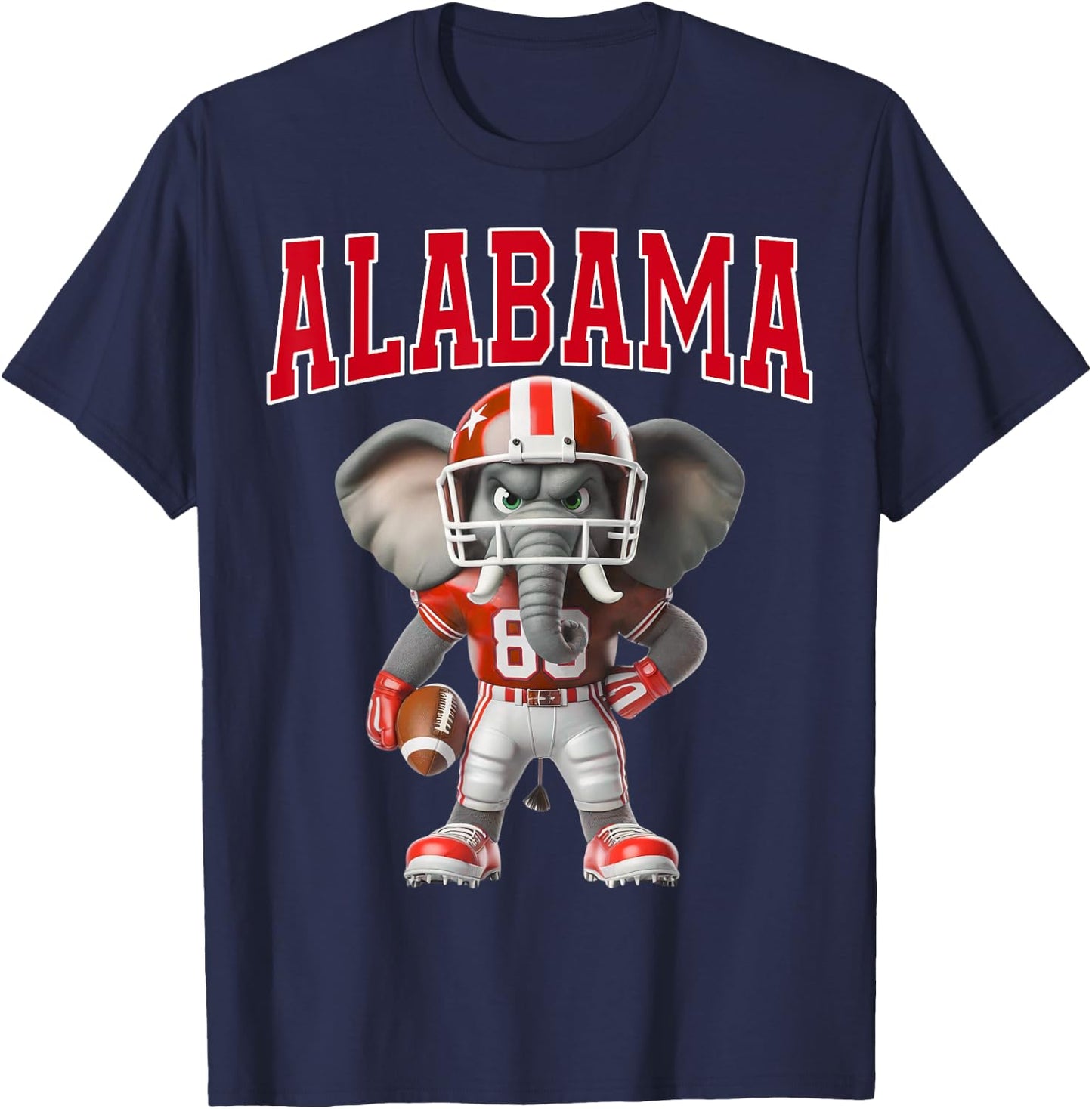 Alabama AL Vintage Sports Funny Elephant Love Men Women Kids T-Shirt - T-Shirt | Navy
