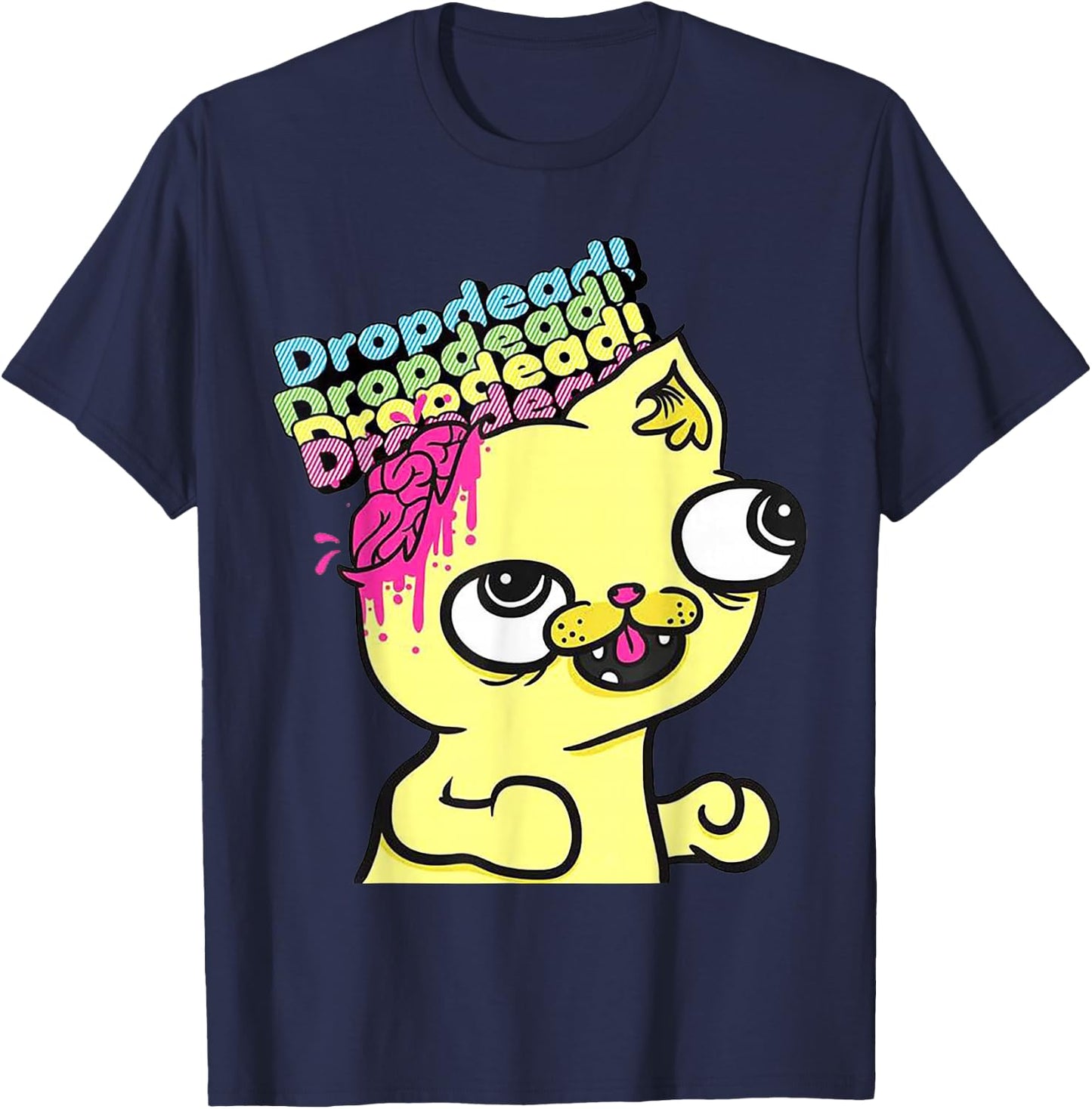 Dropdead Cat T-Shirt - T-Shirt | Navy