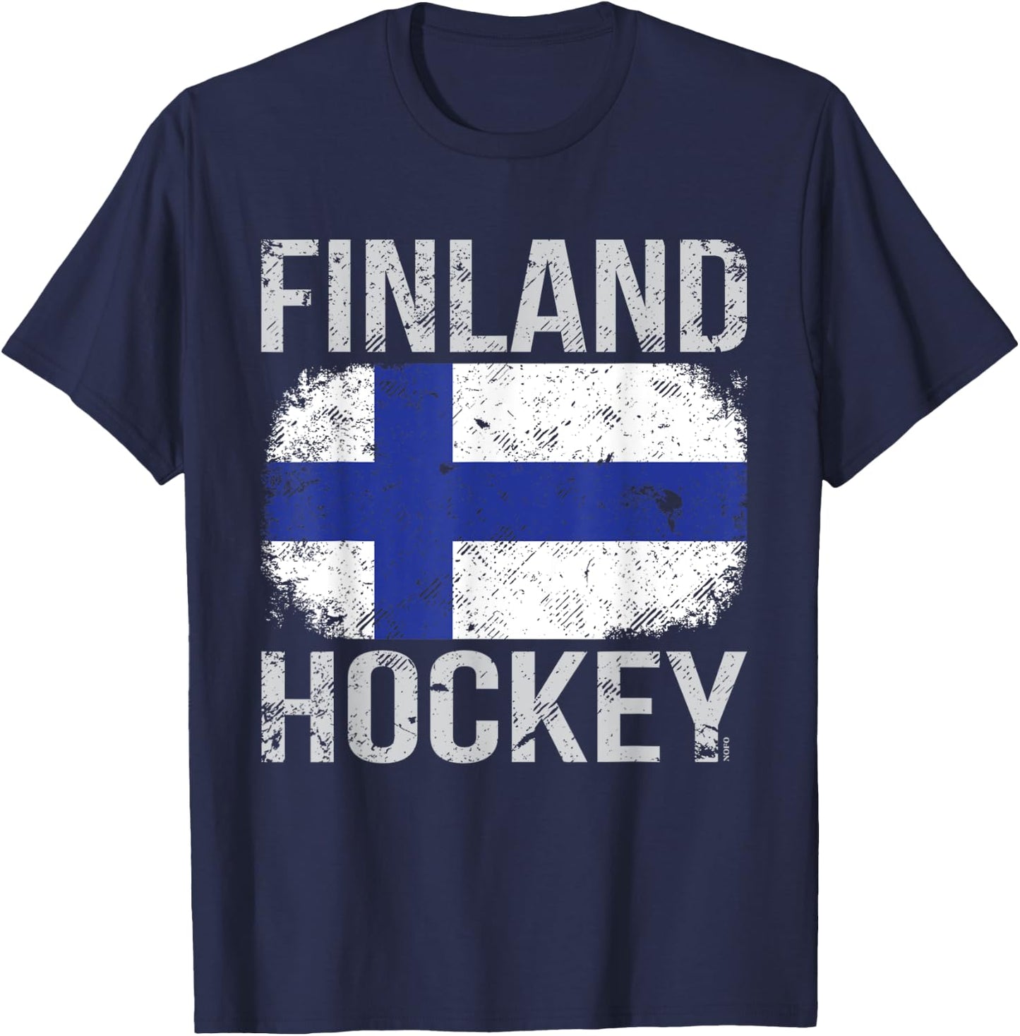 Finland Hockey, Finnish Flag T-Shirt - T-Shirt | Navy